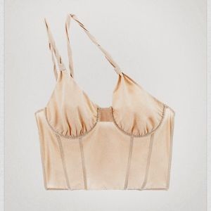 Zara Beige Pink Asymmetric Corset